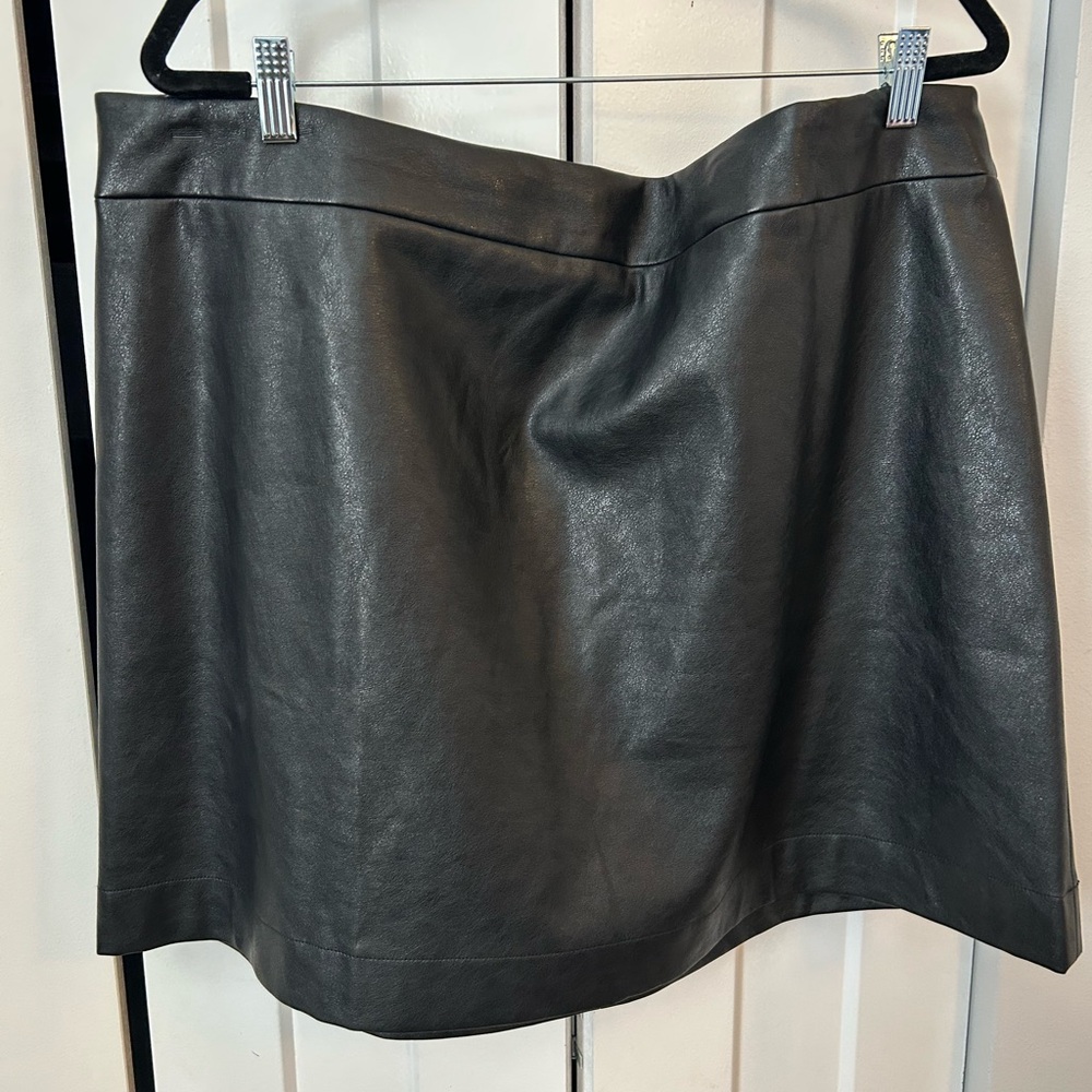 J. Crew Black Faux Leather Mini Skirt